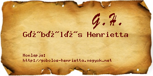 Göbölös Henrietta névjegykártya